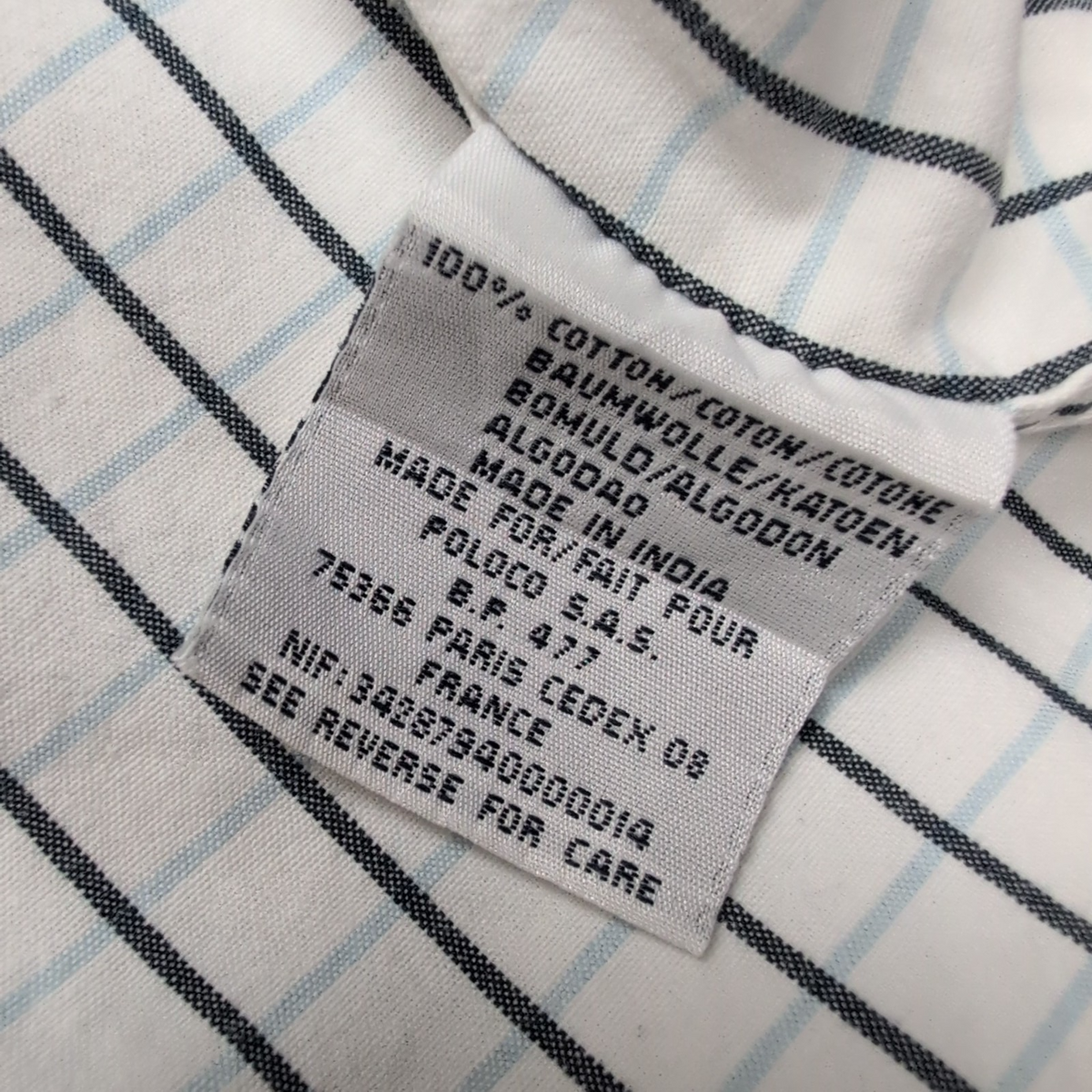 Chemise Ralph Lauren Blake XXL Carreaux Bleu Manches Courtes Button Down Shirt