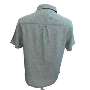 Chemise Primark 100% Lin Vert Kaki Clair Manches Courtes Taille M