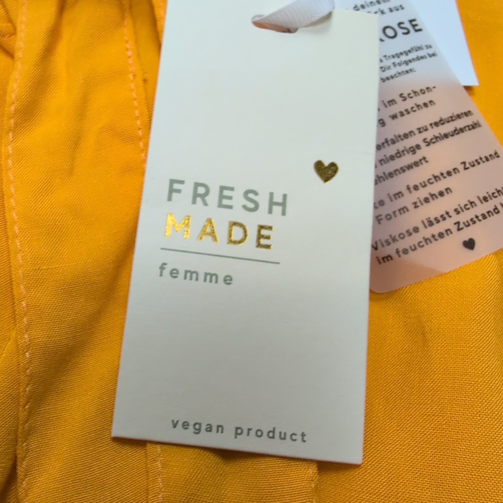 Short Femme M Fresh Made Jaune 100% Viscose Fluide Neuf avec Étiquette