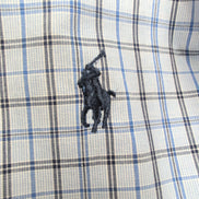 Chemise Ralph Lauren Vintage Yarmouth L bleu carreaux manches longues