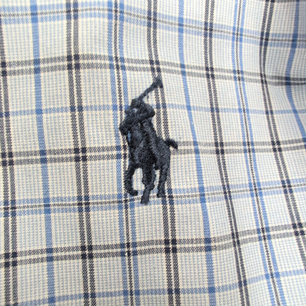 Chemise Ralph Lauren Vintage Yarmouth L bleu carreaux manches longues