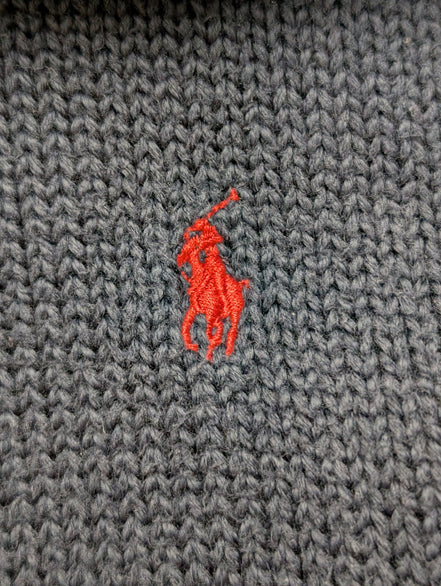 Pull POLO Ralph Lauren - Bleu Marine - Logo Rouge - Col rond Taille L/XL