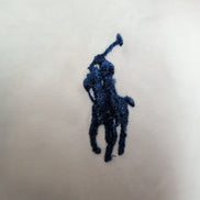 Chemise Ralph Lauren L Blanc Uni Logo Bleu Manches Courtes