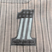 Chemise Harley Davidson XL Gris Rayures Manches courtes HD N°1 2 Poches