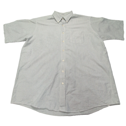 Chemise L.L. Bean verte à rayures manches courtes taille XXL #84e