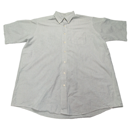 Chemise L.L. Bean verte à rayures manches courtes taille XXL #84e