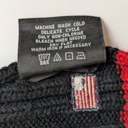 Écharpe Polo Ralph Lauren Vintage 100% Coton Drapeau Américain Noir Rouge 2m