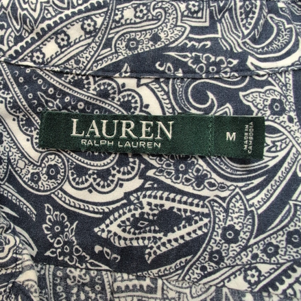 Lauren Ralph Lauren Chemise Femme M Bleu Marine Blanc Paisley Coton Manches 3/4