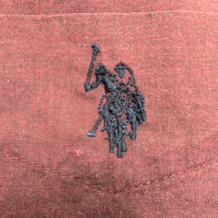 Chemise U.S. Polo Assn M Bordeaux Uni Slim Fit Logo Brodé Poche Coton