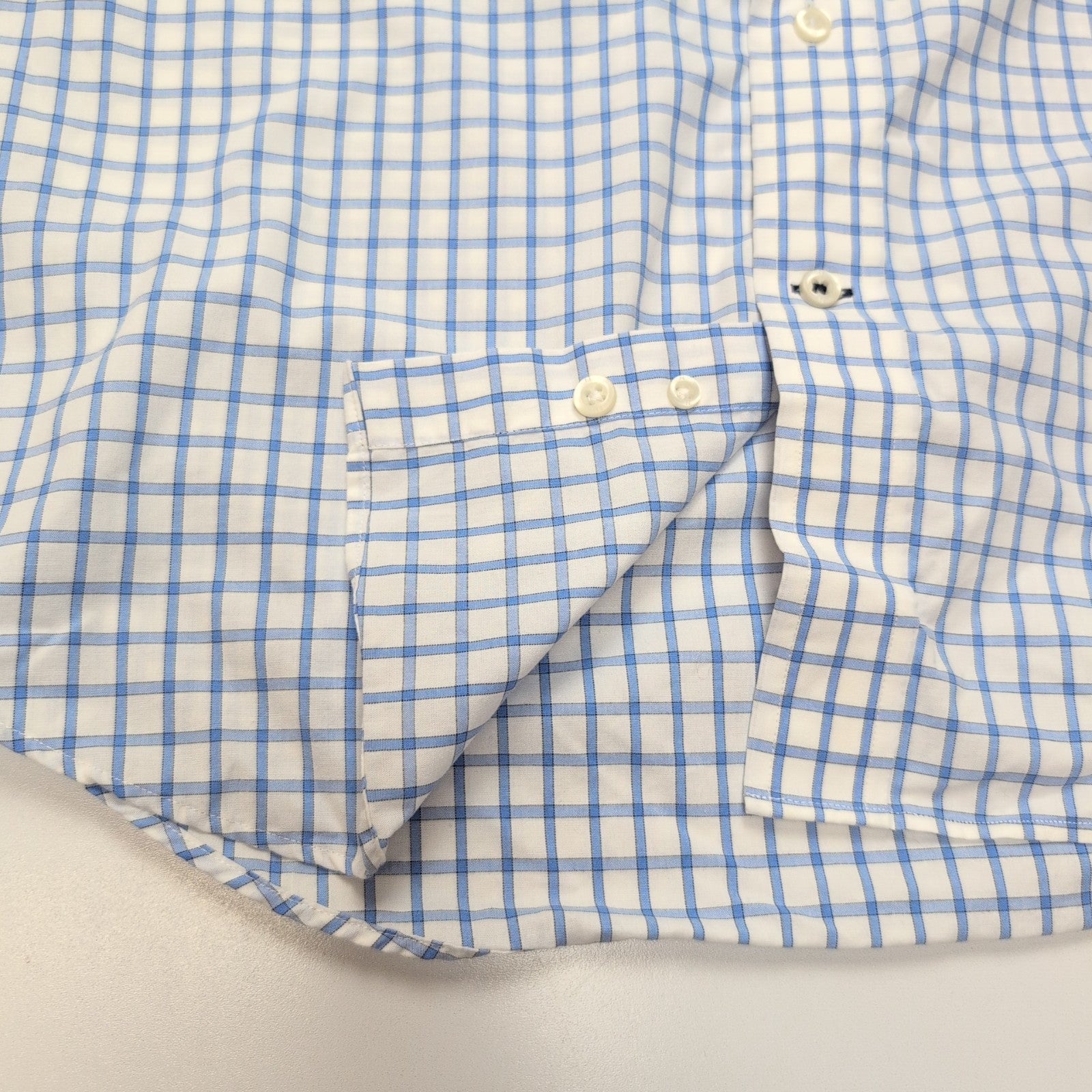 Chemise Nautica L Bleu Carreaux 100% Coton A Bit Trimmer Manches Longues