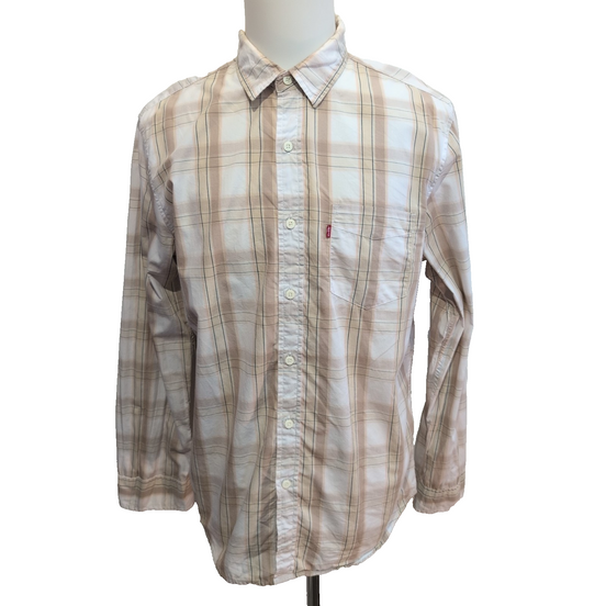 Chemise Levi's à carreaux marron et beige coupe standard Taille L