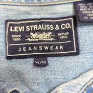 Chemise Levi's XL TG Jean Bleu 100% Coton 2 Poches Boutons Métal Mch longues