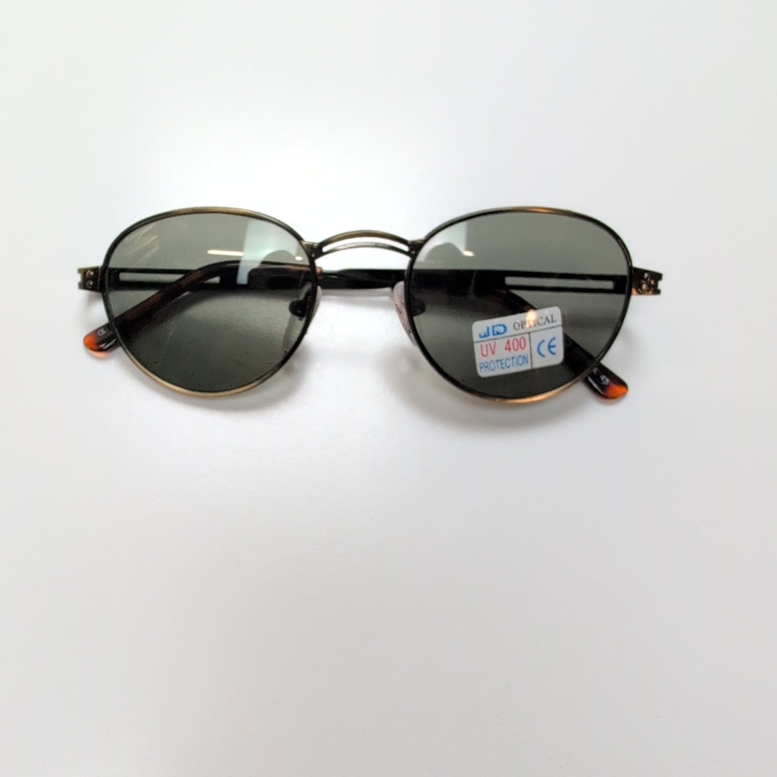 Lunettes de soleil Y2K Branche fine Aviateur Bronze Bois Vert Foncé JD Optical