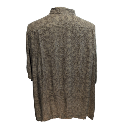 Chemise Hawaïenne Caribbean XL Rayonne Kaki Motifs Paisley Cachemire