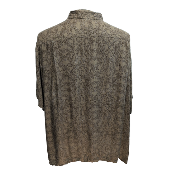 Chemise Hawaïenne Caribbean XL Rayonne Kaki Motifs Paisley Cachemire
