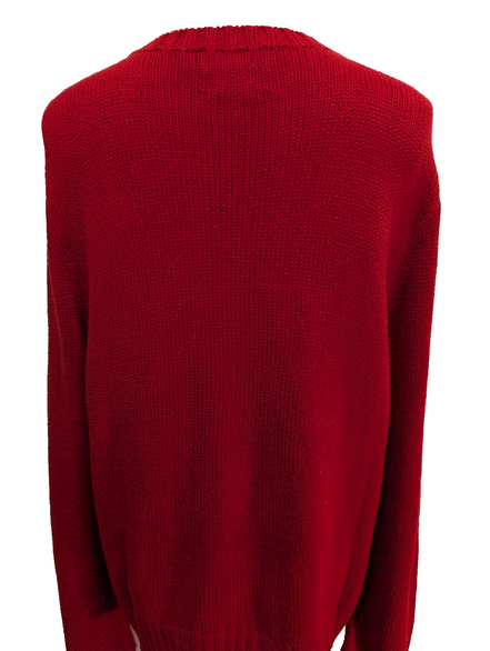 Pull Polo Ralph Lauren Rouge Logo Bleu Marine - 100% Coton - Taille XXL