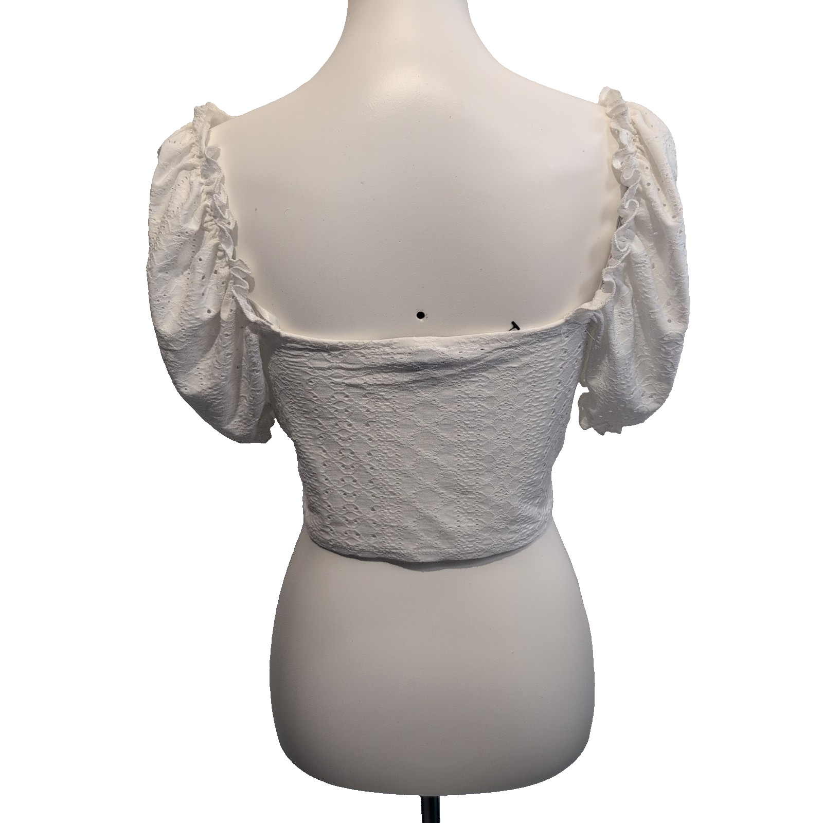 Haut Femme New Look Taille 42 Blanc Dentelle Broderie Manches Bouffantes Neuf