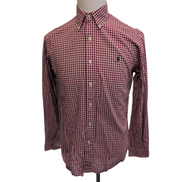 Chemise Polo Ralph Lauren S Rouge Bordeaux Carreaux Custom Fit Button Down Shirt