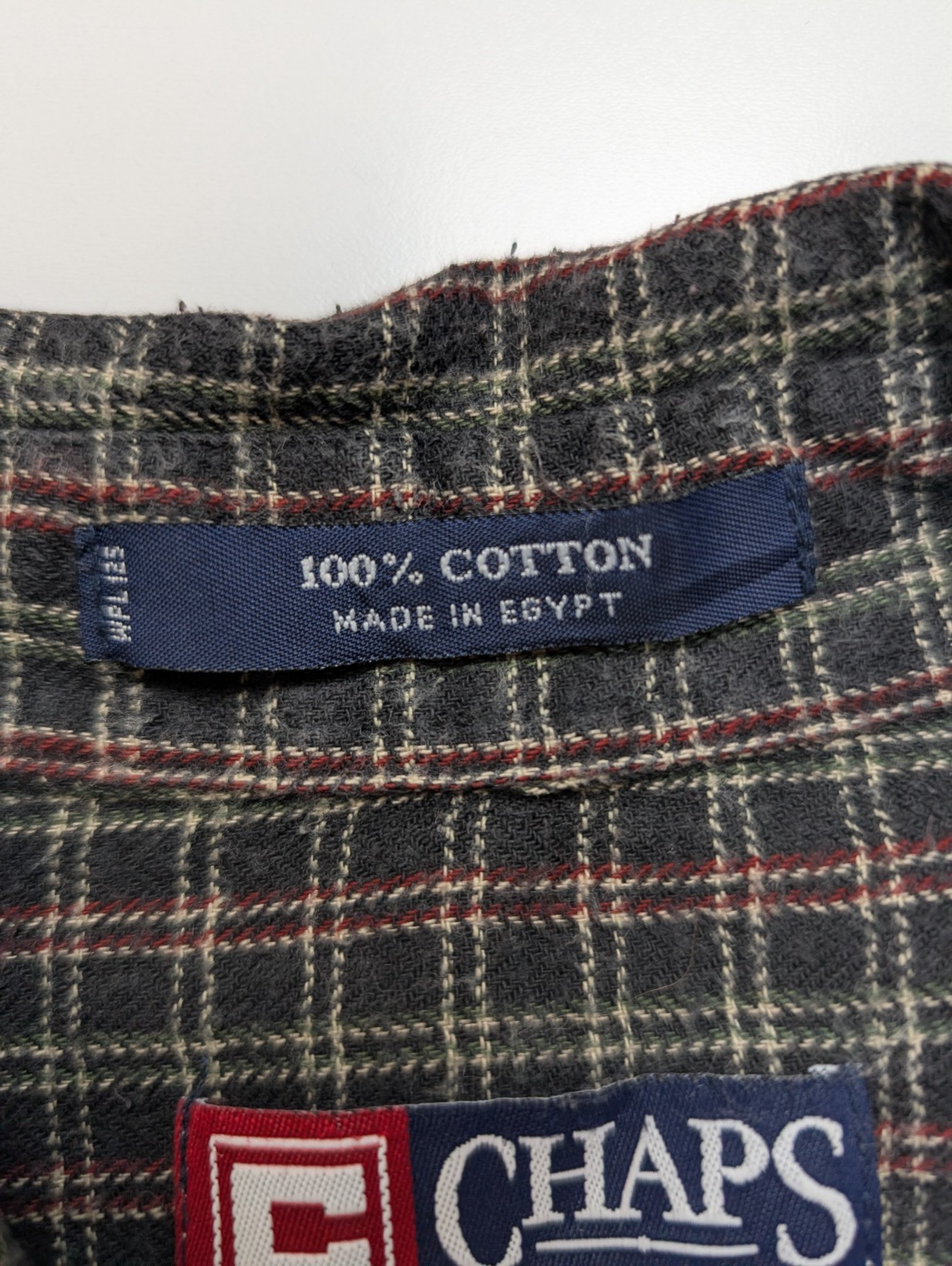 ⚫ Chemise CHAPS Flanelle Coton Tartan Sombre M |296S