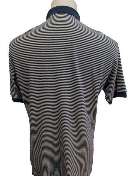 Polo POLO Ralph Lauren Rayé Marine et Blanc Homme Taille S