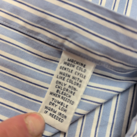 Chemise Ralph Lauren Classic Fit L Bleu Clair Rayures Logo Bleu Marine