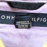 Chemise Tommy Hilfiger Homme Taille M 80s Two Ply Rayée Violet Jaune Coton