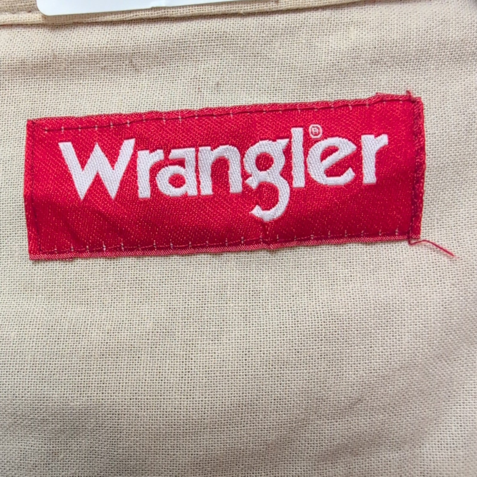 Chemise Wrangler Manches Longues Orange 100% Coton avec Poches Taille M