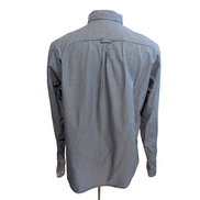 Chemise Lacoste Live 43 Grise Rayures Logo Poche Coton Manches Longues