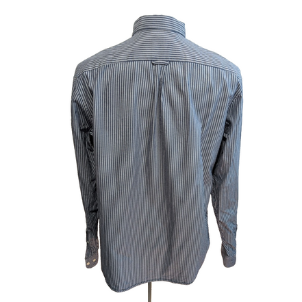 Chemise Lacoste Live 43 Grise Rayures Logo Poche Coton Manches Longues