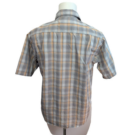 Chemise Wrangler Manche Courte Technique Orange et Grise Taille M Deux Poches