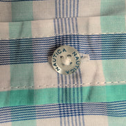 Chemise Nautica Bleu Vert À Carreaux Manches Longues Taille XL 18/20 Ans