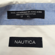 Chemise Nautica Made in Hong Kong XL Blanc 100% Coton manches courtes