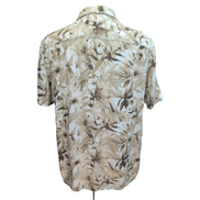 Chemise Hawaïenne Manches Courtes Sonoma Rayonne Lin Floral Kaki L