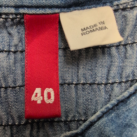 Chemise H&M Divided 40 denim bleu manches courtes 100% coton femme