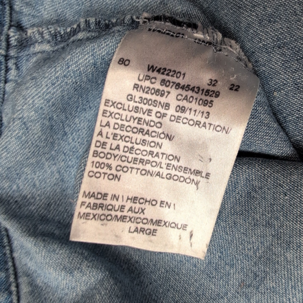Chemise Dickies L Jean Bleu 100% Coton Poche Stylo Workwear manches longues