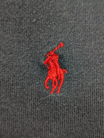 Sweat Polo Ralph Lauren L XL bleu marine logo rouge brodé col rond