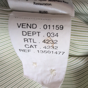 Chemise Eddie Bauer M vert rayures fines coton col boutonné manches longues