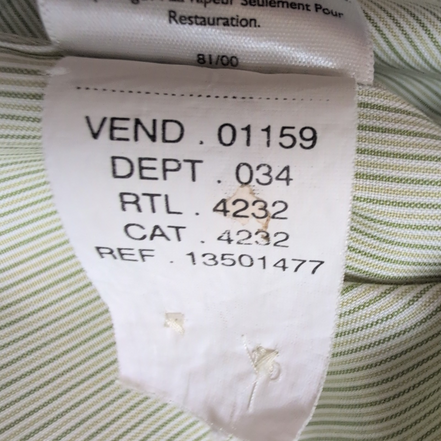 Chemise Eddie Bauer M vert rayures fines coton col boutonné manches longues