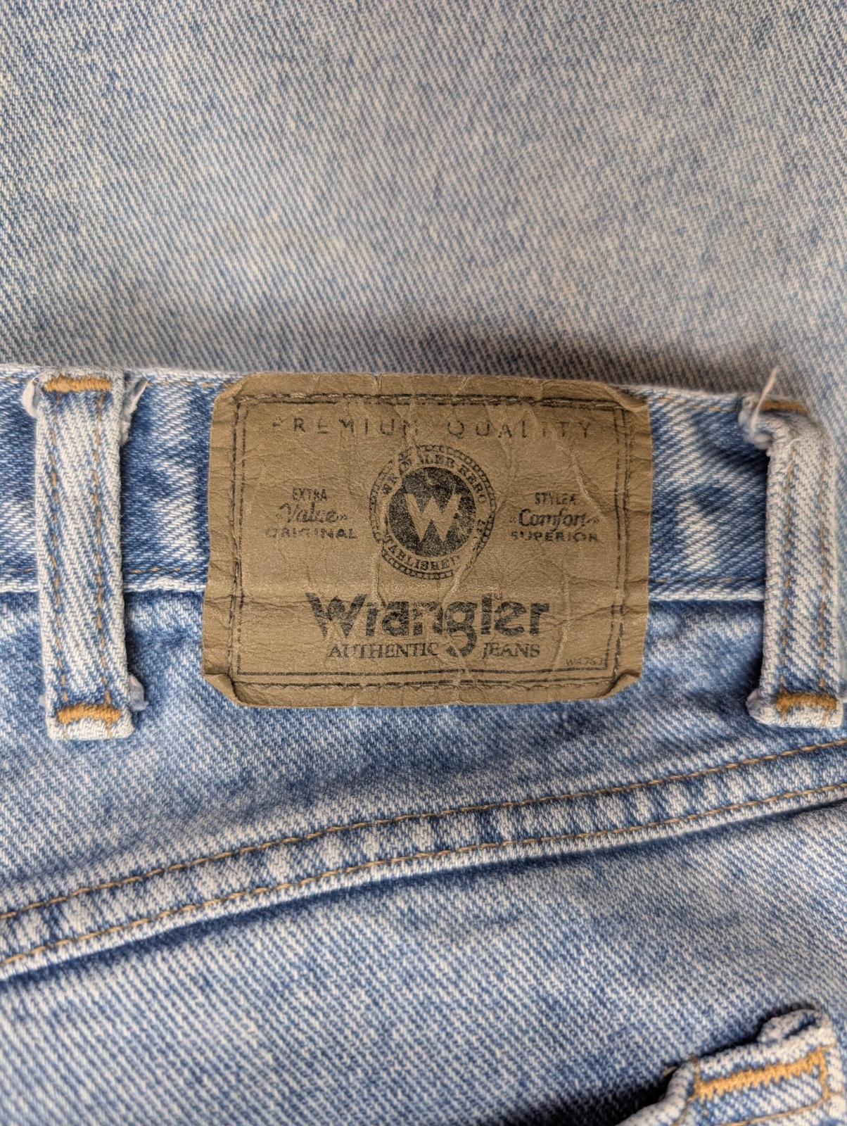 Jean Wrangler Homme Vintage Bleu Clair W38 L34 Denim Pantalon Coupe Droite Chic