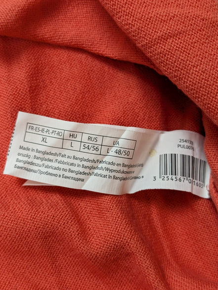 Pull Fin 100% Coton IN EXTENSO Orange - Col V - Taille XL - État Neuf