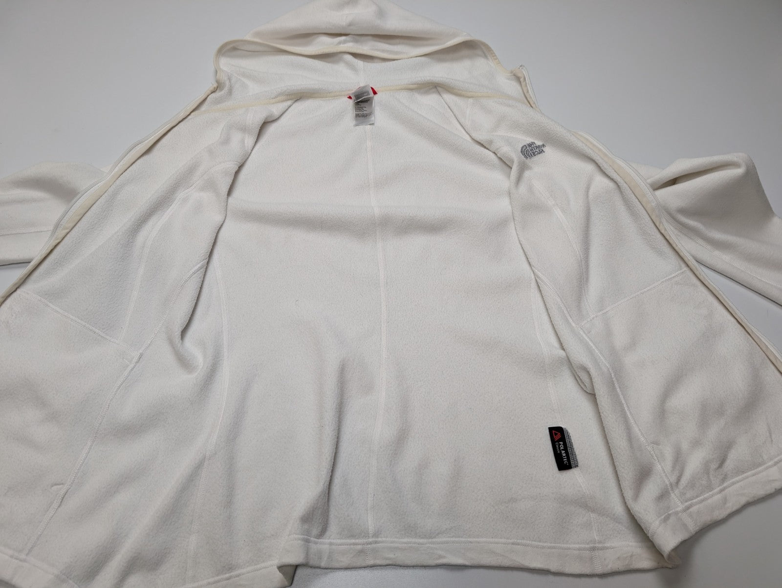 Veste Polaire Microfibre Blanche femme avec Capuche - Taille XL