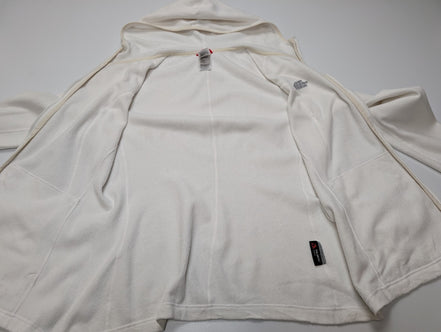 Veste Polaire Microfibre Blanche femme avec Capuche - Taille XL