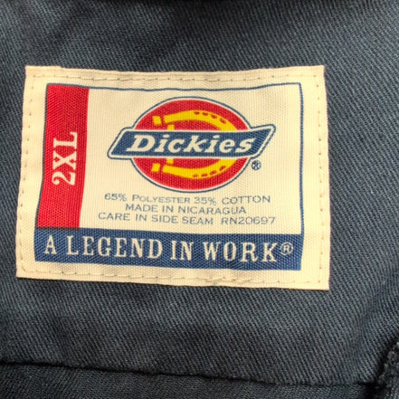 Chemise Dickies 2XL Bleu Marine Workwear Poche Stylo Vintage manches longues