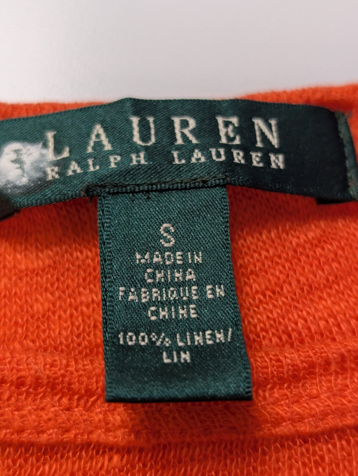 Haut femme LAUREN Ralph Lauren orange 100% lin manches courtes taille S