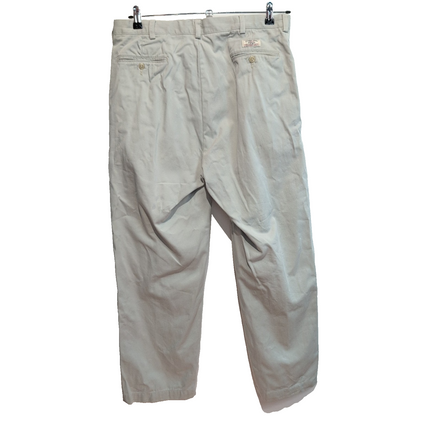 Pantalon Chino Polo Ralph Lauren Andrew W36 L29 Crème À Pinces Coton USA