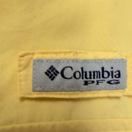 Chemise Columbia PFG Omni Shade M jaune nylon ventilée pêche technique