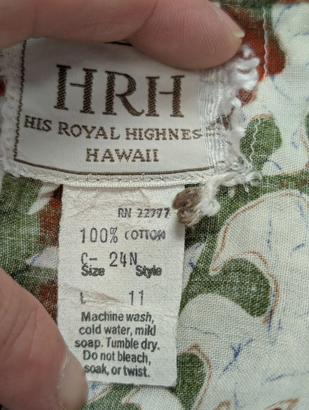 Chemise / Polo hawaïenne HRS His Royal Highnes fleurie taille L #727