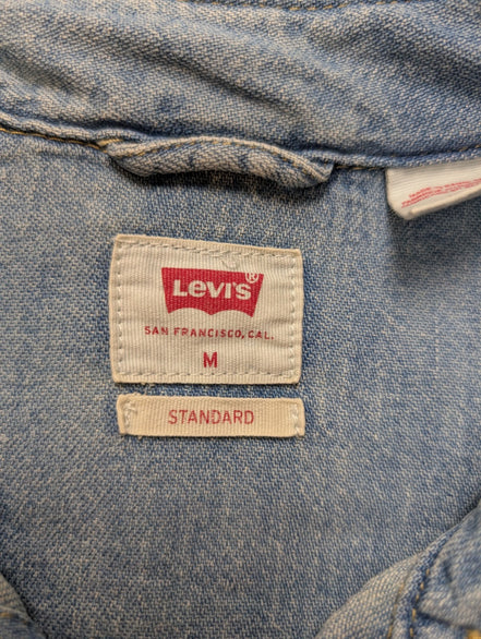 Chemise LEVI'S Western Jean Denim Bleu Manches Longues - Taille M
