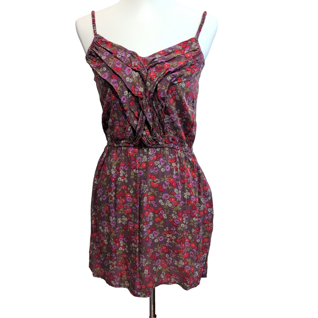 Robe d'été Femme Fleurie Violet Rose Bretelles Réglables Bohème XS/S