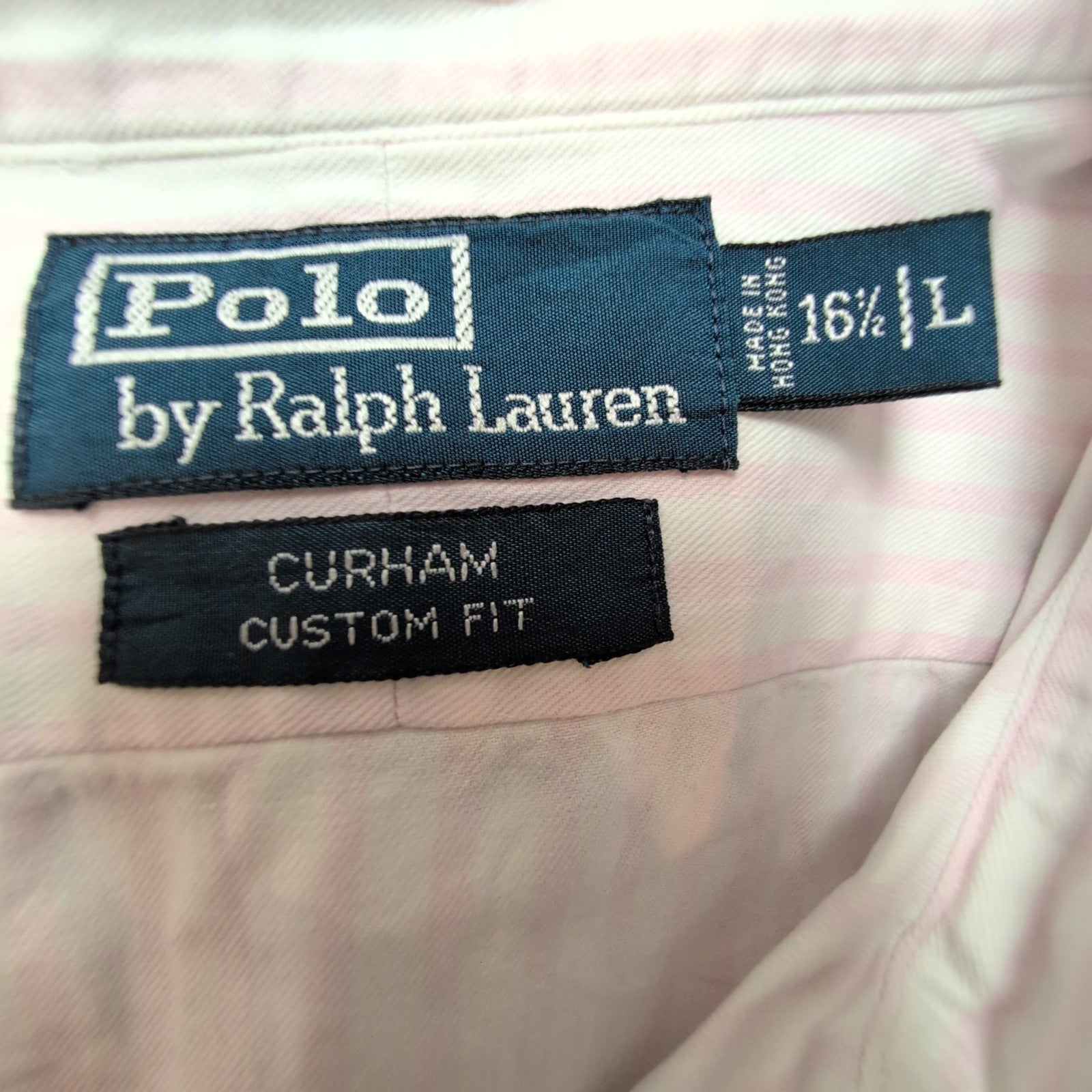 Chemise Polo Ralph Lauren Curham Custom Fit L XL Rayures Rose